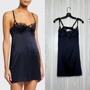 NWT Kiki De Montparnasse La Reve Lace Inset Silk Slip Dress size L Large